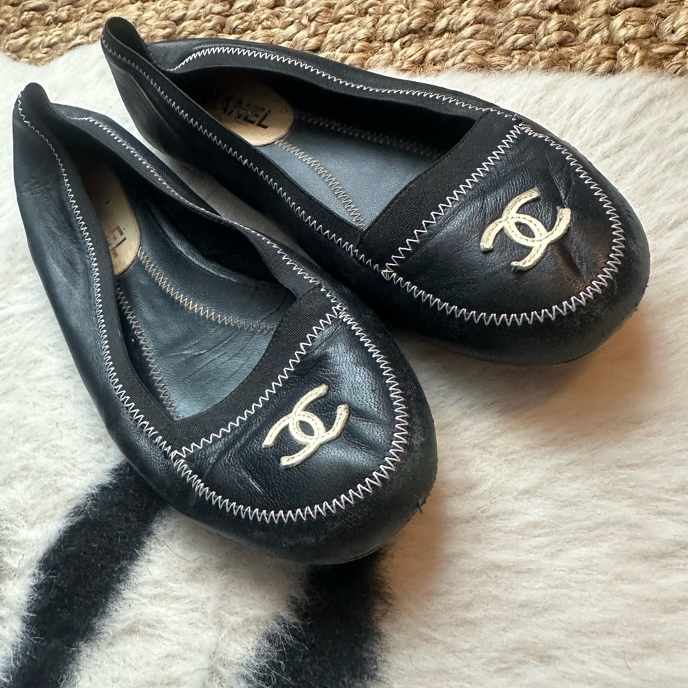 Chanel stretch spirit, ballet flat/skimmer size 9.5